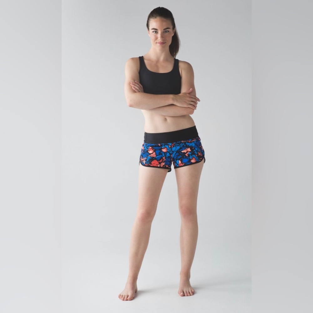 Lululemon Speed Short Paint Storm Harbor Blue Multi print
